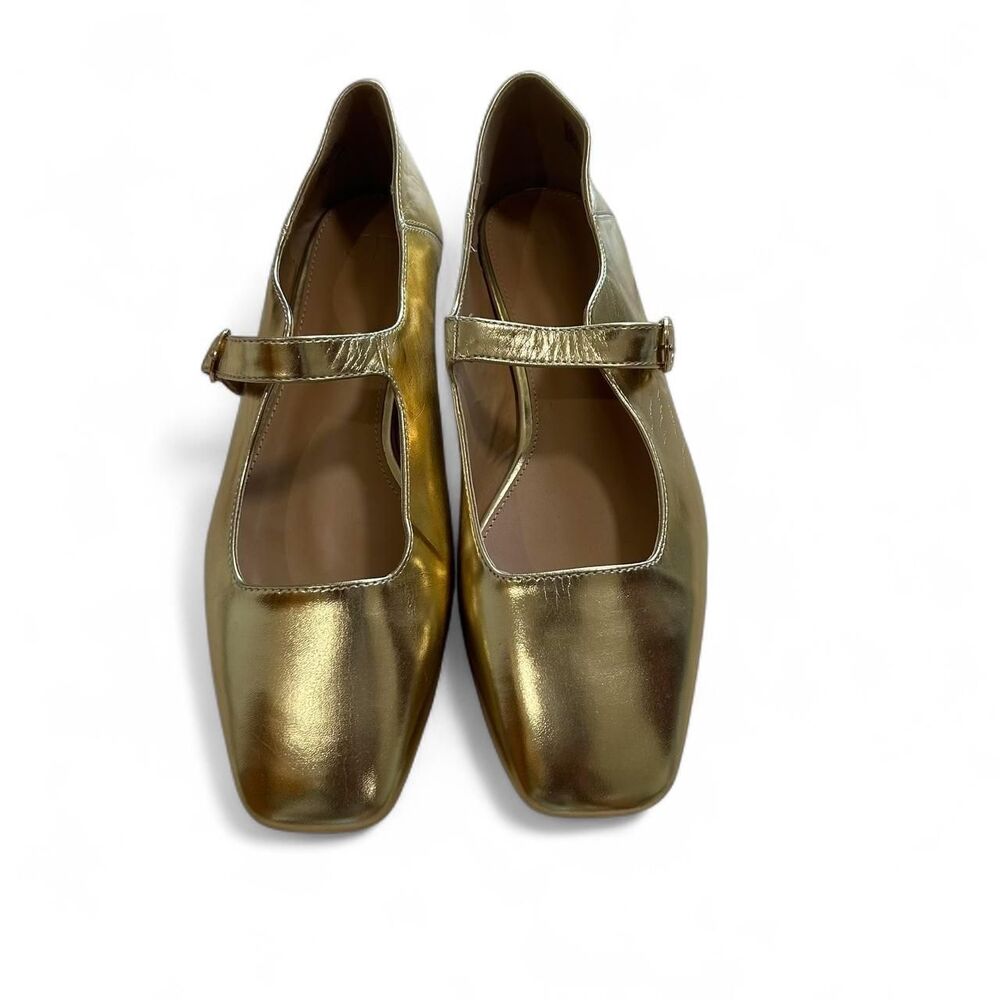 Justfab Women's Gold Mary Jane flats